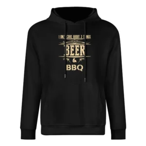 I Only Care About 2 Things Beer And Bbq Apron European Size Men Hoodie