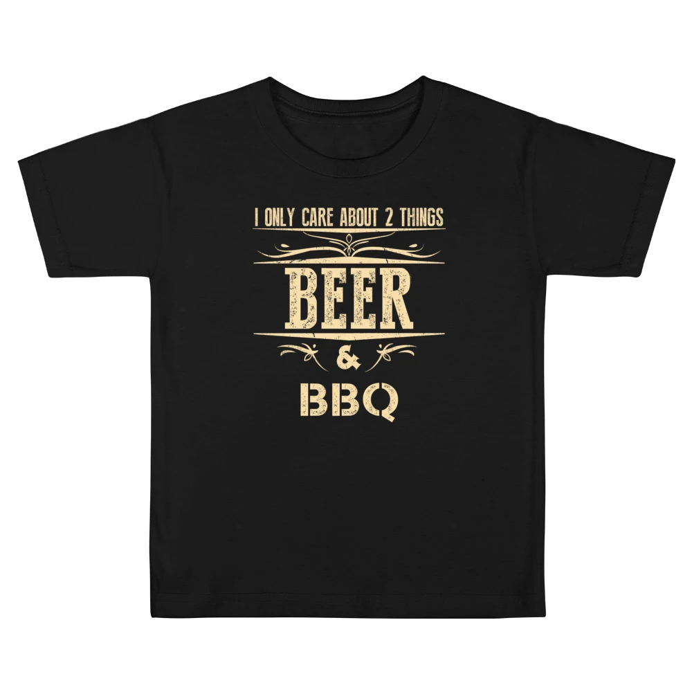 I Only Care About 2 Things Beer And Bbq Apron Kids Boys Girls T-Shirt