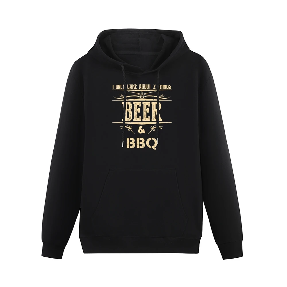I Only Care About 2 Things Beer And Bbq Apron Men Hoodie With Pocket