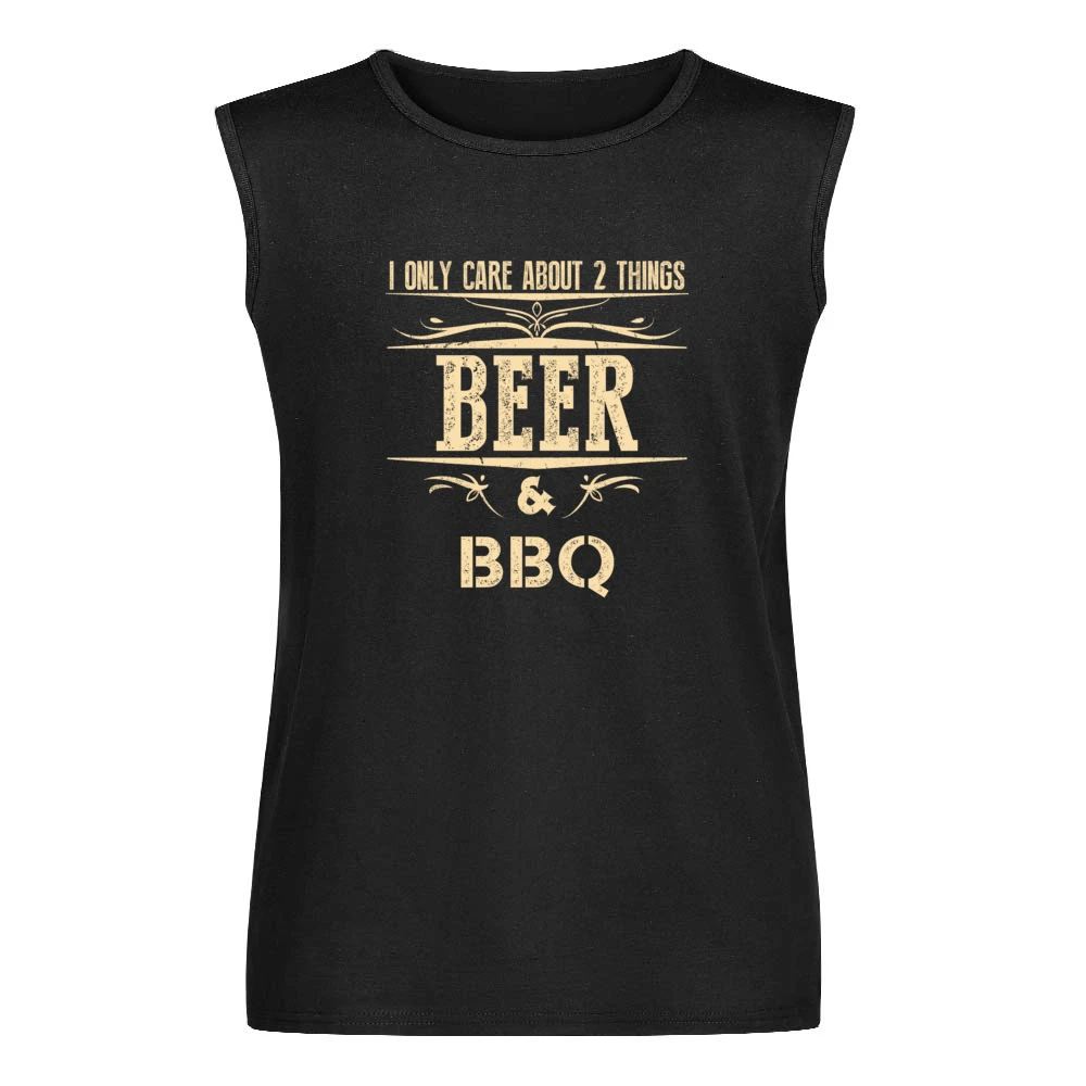 I Only Care About 2 Things Beer And Bbq Apron Men Sleeveless T-Shirt