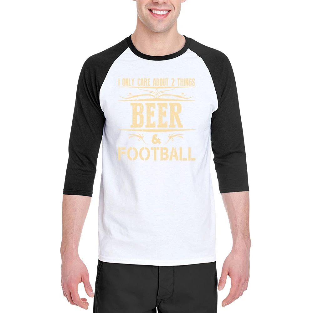 I Only Care About 2 Things Beer And Football Men 3/4 Sleeve T-Shirt