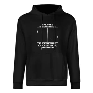 I Played Video Games Back Before Circles were invented European Size Men Hoodie