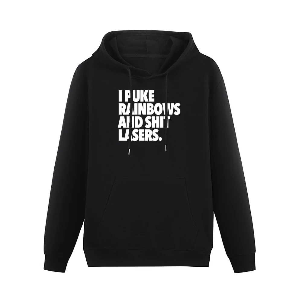 I Puke Rainbows And Shit Lasers Funny Cool Instagram Blog Graphic T Sh Men Hoodie With Pocket