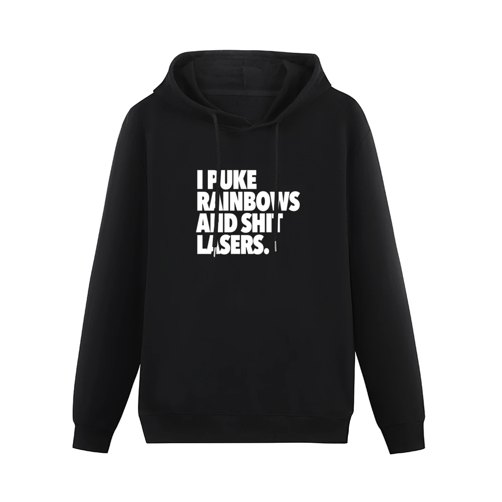 I Puke Rainbows And Shit Lasers Funny Cool Instagram Blog Graphic T Sh Men Hoodie Without Pocket