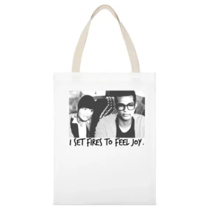 I Set Fires To Feel Joy Lilly And Donald Pitch Perfect Fun Movie T Shi White Canvas Tote Shopping Bag
