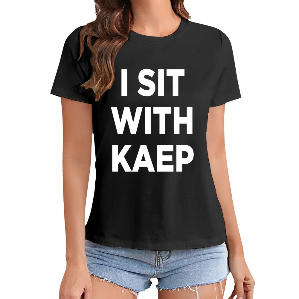 I Sit With Kaep Colin Kaepernick Support National Anthem Protest Footb Asian Size Women Ladies T-shirt