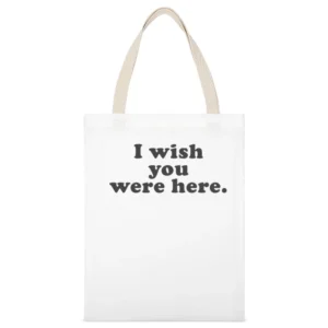 I Wish You Were Here Popular Kate Hudson Fun Celebrity Graphic Tee Shi White Canvas Tote Shopping Bag