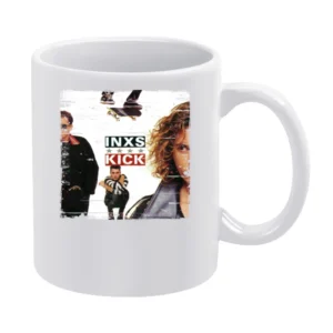 INXS Kick Album Cover Distressed Image White Mug