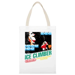 Ice Climber Nes Nintendo Old School Retro Video Game Japanese Fan Dist White Canvas Tote Shopping Bag