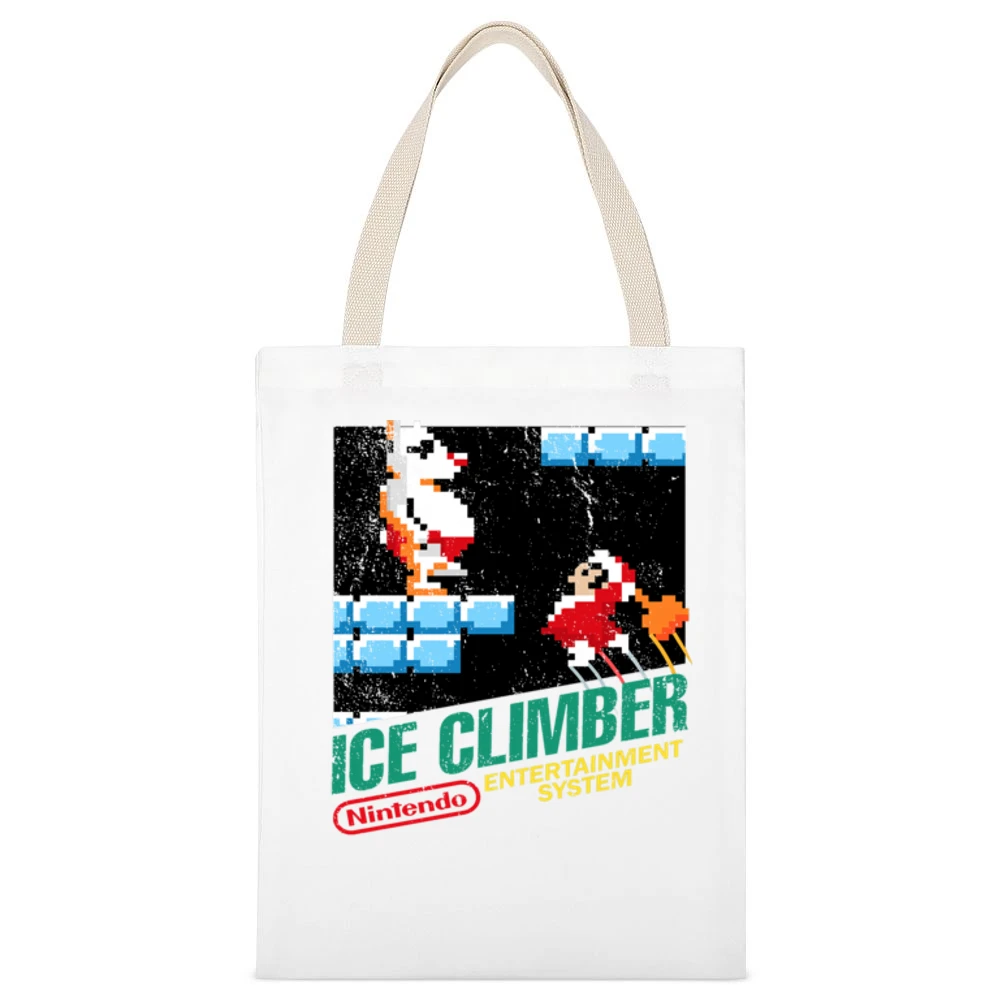 Ice Climber Nes Nintendo Old School Retro Video Game Japanese Fan Dist White Canvas Tote Shopping Bag