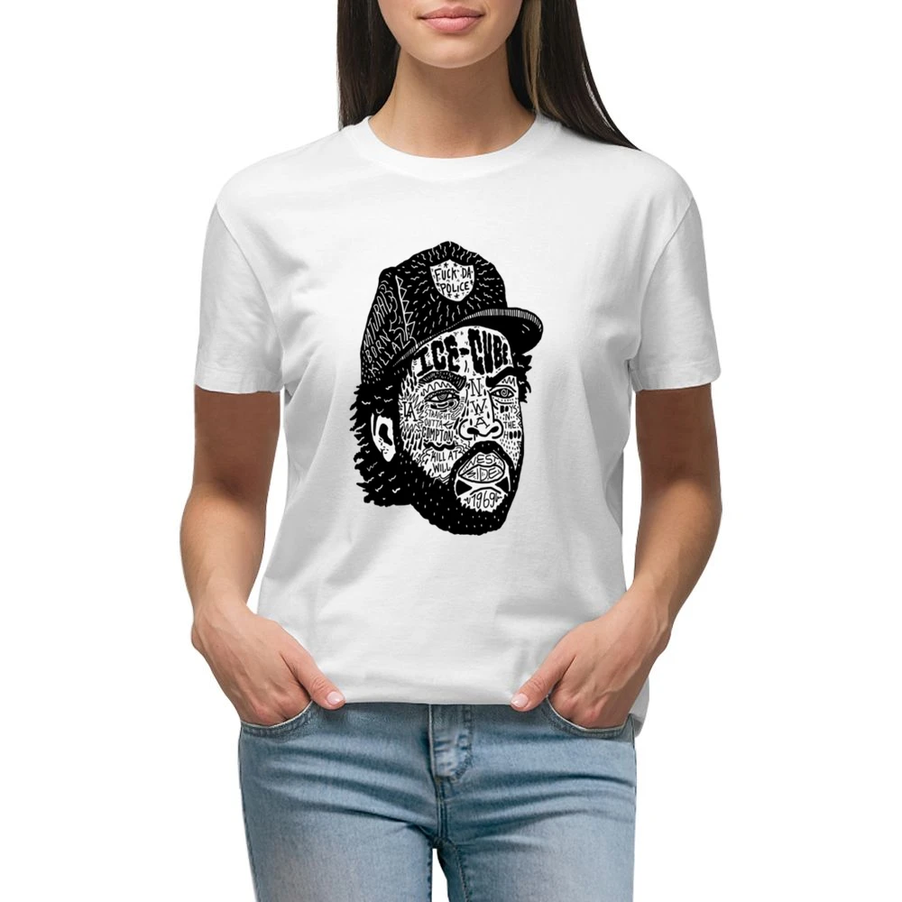 Ice Cube Face Tshirt Premium Women Ladies T-shirt