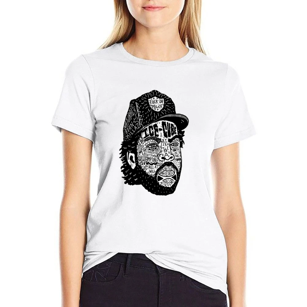 Ice Cube Face Tshirt US Size Women Ladies T-shirt