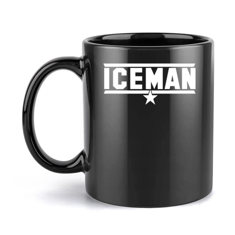 Iceman Retro 80s Top Gun Movie Black Mug