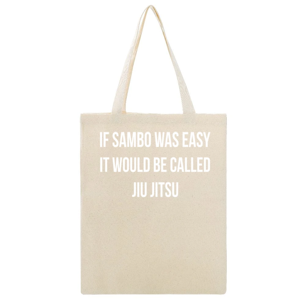 If Sambo Was Easy Would Be Called Jiu Jitsu Khabib Nurmagomedov Ufc T Beige Canvas Tote Shopping Bag