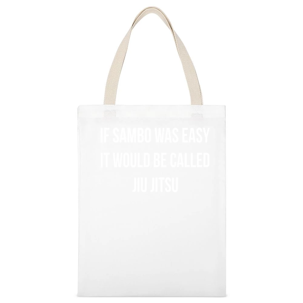 If Sambo Was Easy Would Be Called Jiu Jitsu Khabib Nurmagomedov Ufc T White Canvas Tote Shopping Bag