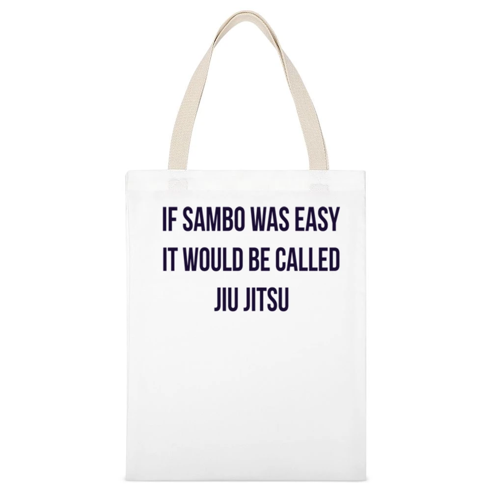 If Sambo Was Easy Would Be Called Jiu Jitsu Khabib Nurmagomedov Ufc Wh White Canvas Tote Shopping Bag