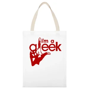 I'm Gleek Glee TV Series White Canvas Tote Shopping Bag