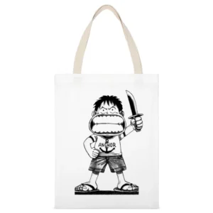 I'm Luffy! The Man Who Will Become Pirate King Little Monkey D Luffy O White Canvas Tote Shopping Bag
