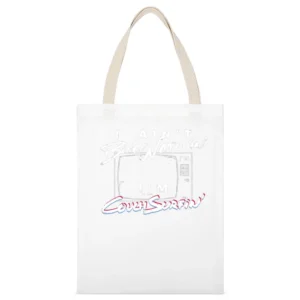 Im Not Binge Watchin Im Couch Surfin Fun Popular Graphic Vintage TV Ol White Canvas Tote Shopping Bag