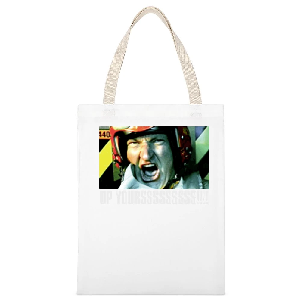 Independece Day Russell Casse Up Yourssssssss White Canvas Tote Shopping Bag