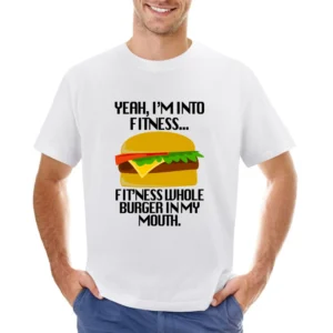 Into Fitness Whole Burger In My Mouth Funny Graphic Tee Shirt Asian Size Men T-Shirt