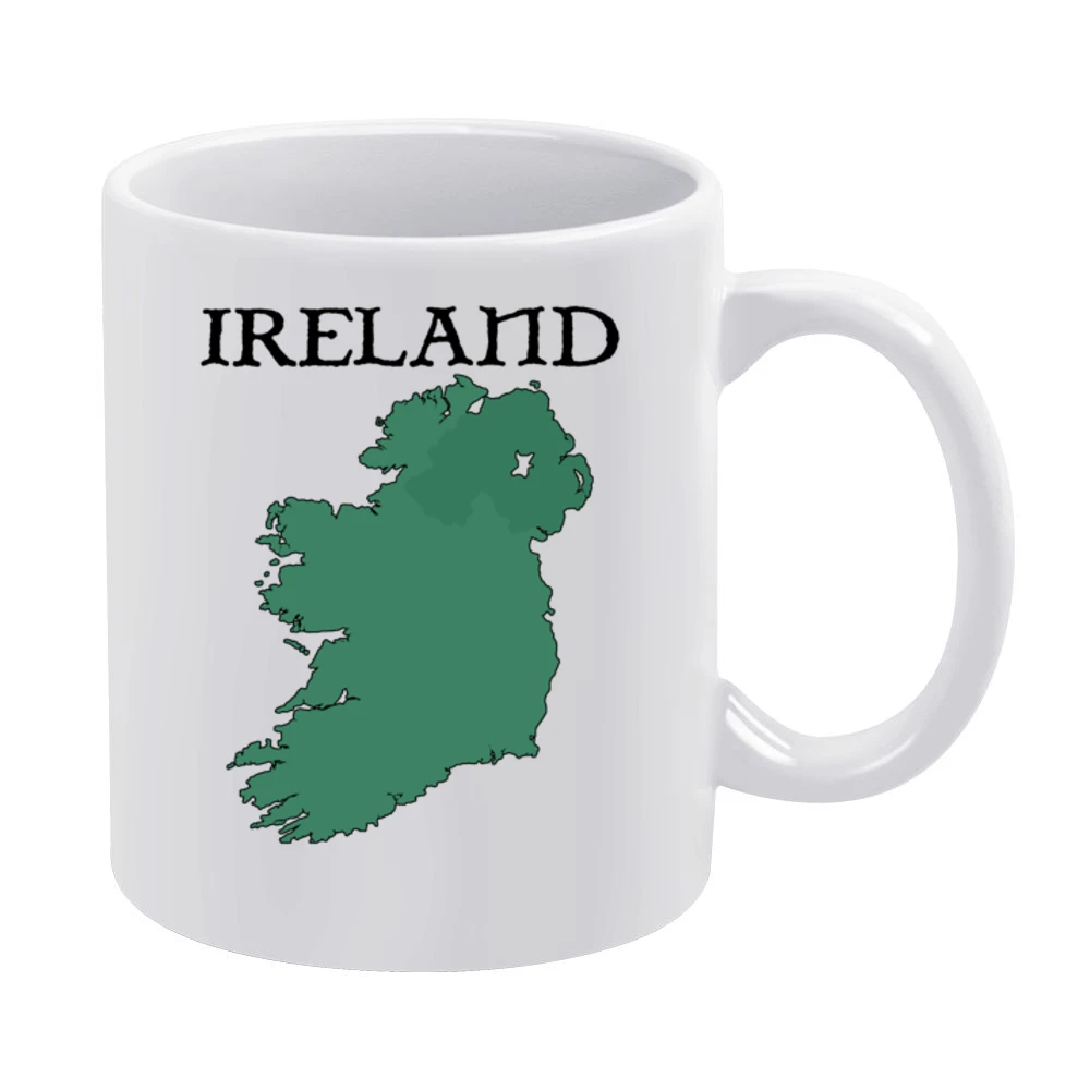 Ireland Country Map With Northern Ireland White Mug