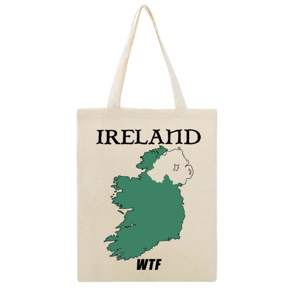 Ireland WTF Funny Parody Northern Ireland Boxing Beige Canvas Tote Shopping Bag