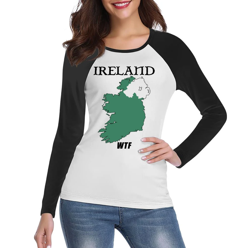 Ireland WTF Funny Parody Northern Ireland Boxing Women Ladies Long Sleeve T-Shirt