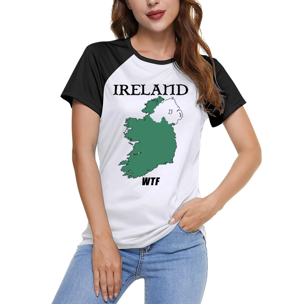 Ireland WTF Funny Parody Northern Ireland Boxing Women Ladies Short Sleeve T-Shirt