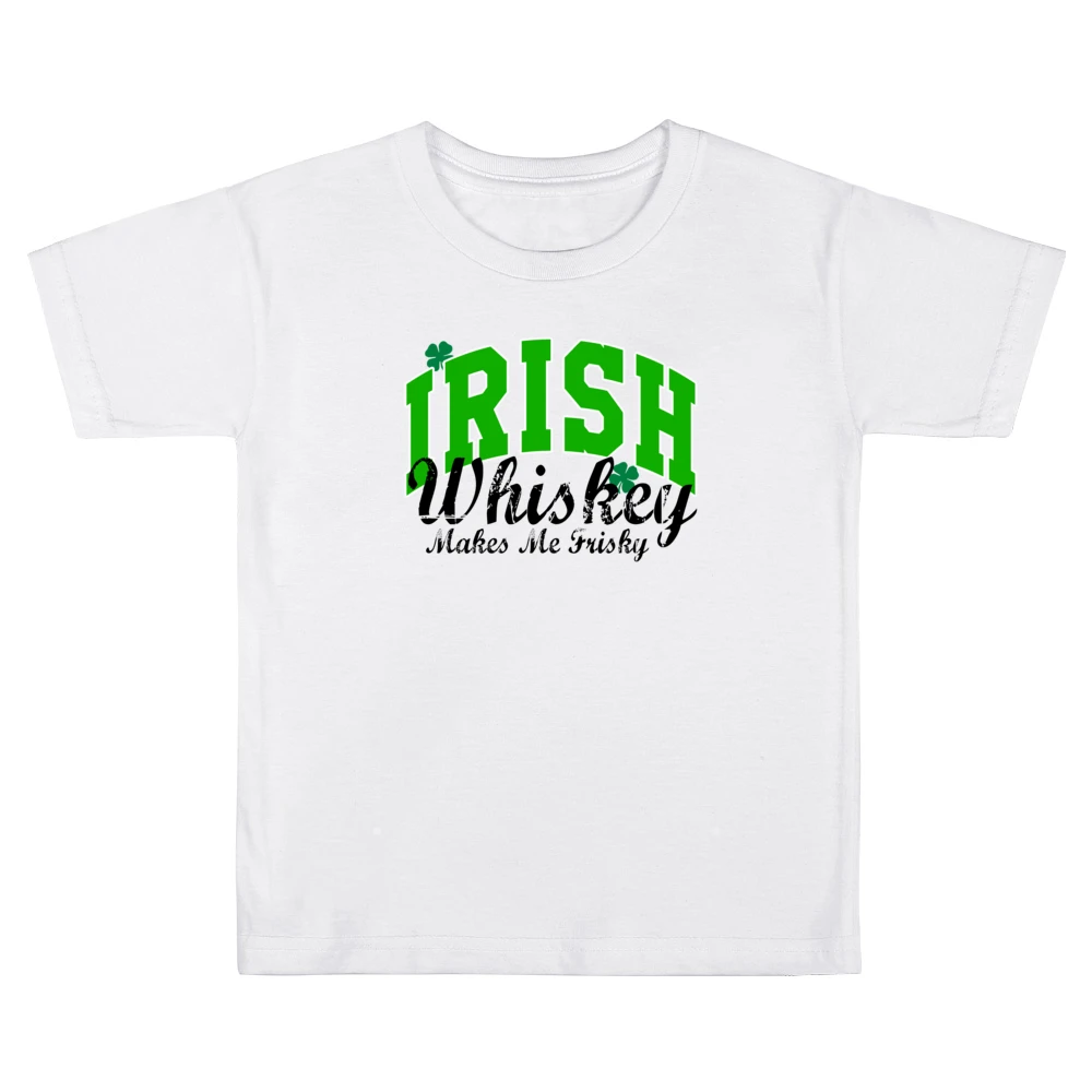 Irish Whiskey Makes Me Frisky Funny Tee Shirt Kids Boys Girls T-Shirt