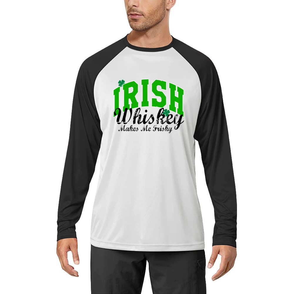 Irish Whiskey Makes Me Frisky Funny Tee Shirt Men Long Sleeve T-Shirt