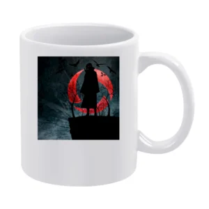 Itachi Uchiha sharingan eye black crow shadow Naruto anime manga T Shi White Mug