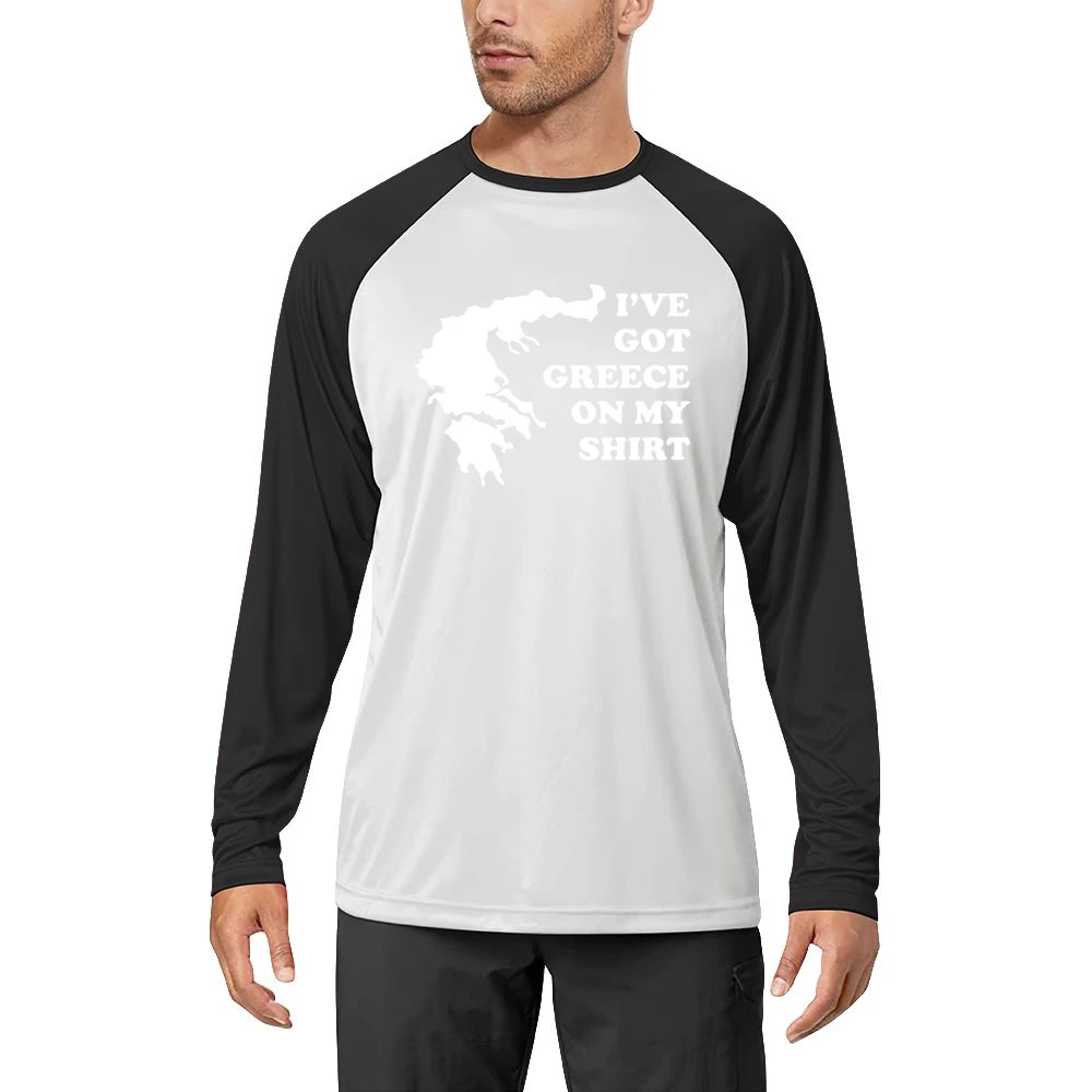 I've Got Greece On My Shirt Funny Men Long Sleeve T-Shirt