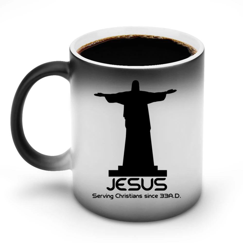 Jesus Serving Christians Funny Religious Discoloration Mug