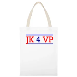 Jimmy Kimmel 4 Vice President Fun Political Graphic White Canvas Tote Shopping Bag