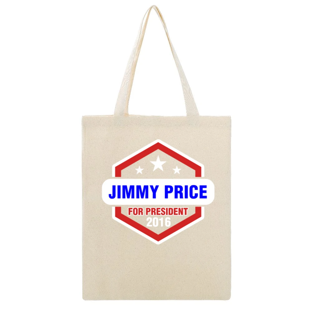 Jimmy Price For President 2016 Hannibal TV Show Beige Canvas Tote Shopping Bag