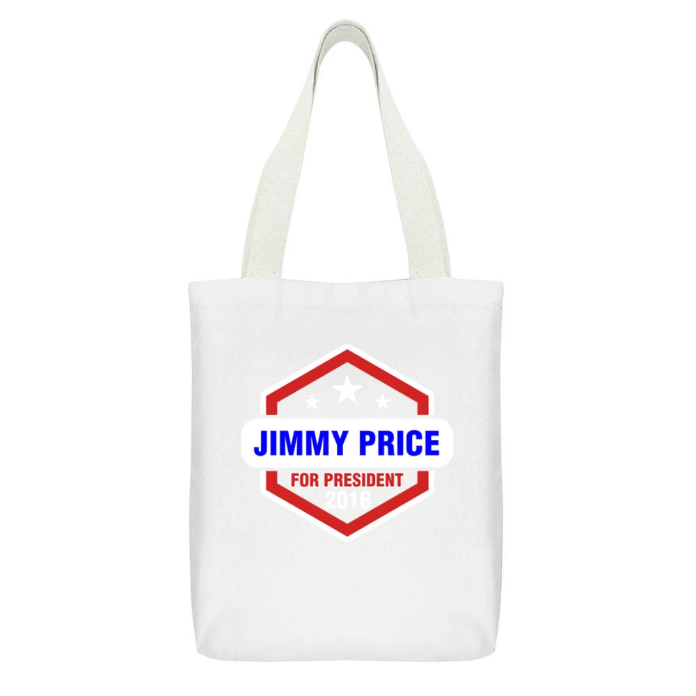 Jimmy Price For President 2016 Hannibal TV Show White Canvas Tote Shopping Bag With Interior Pocket