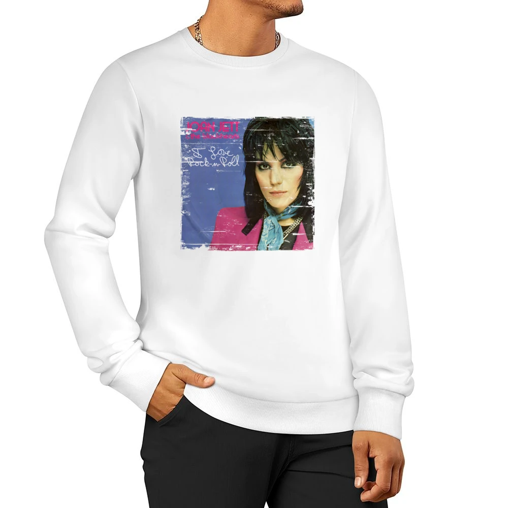 Joan Jett I Love Rock And Roll Album Cover Distressed Image Men Pullover Sweatshirt