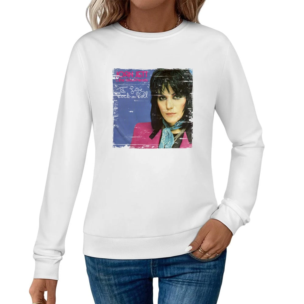 Joan Jett I Love Rock And Roll Album Cover Distressed Image Women Pullover Sweatshirt