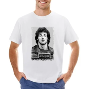 John J Rambo Mugshot Distressed Asian Size Men T-Shirt