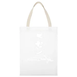 John Wayne Western White Canvas Tote Shopping Bag