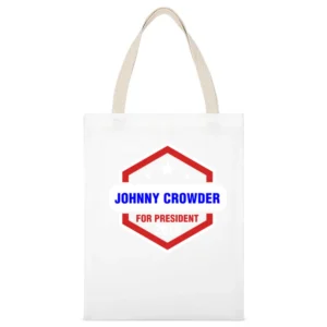 Johnny Crowder For President 2016 Justified TV Show White Canvas Tote Shopping Bag