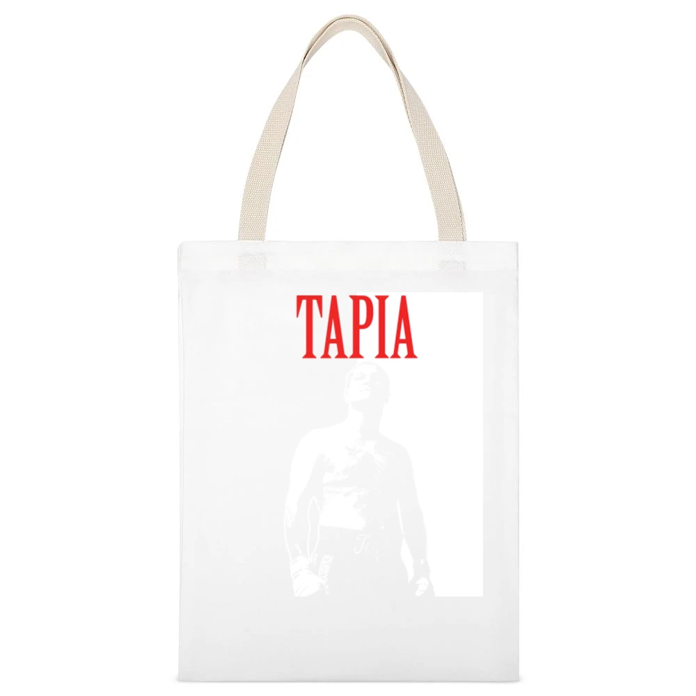 Johnny Tapia Boxing Legend White Canvas Tote Shopping Bag