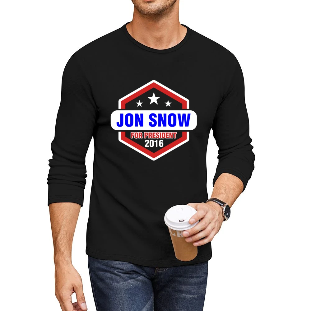 Jon Snow For President 2016 Game of Thrones TV Show Men CrewNeck Long Sleeve T-Shirt