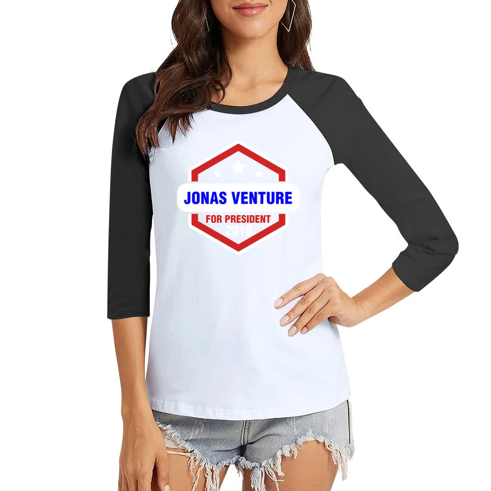 Jonas Venture For President 2016 The Venture Bros TV Show Women Ladies 3-4 Sleeve T-Shirt