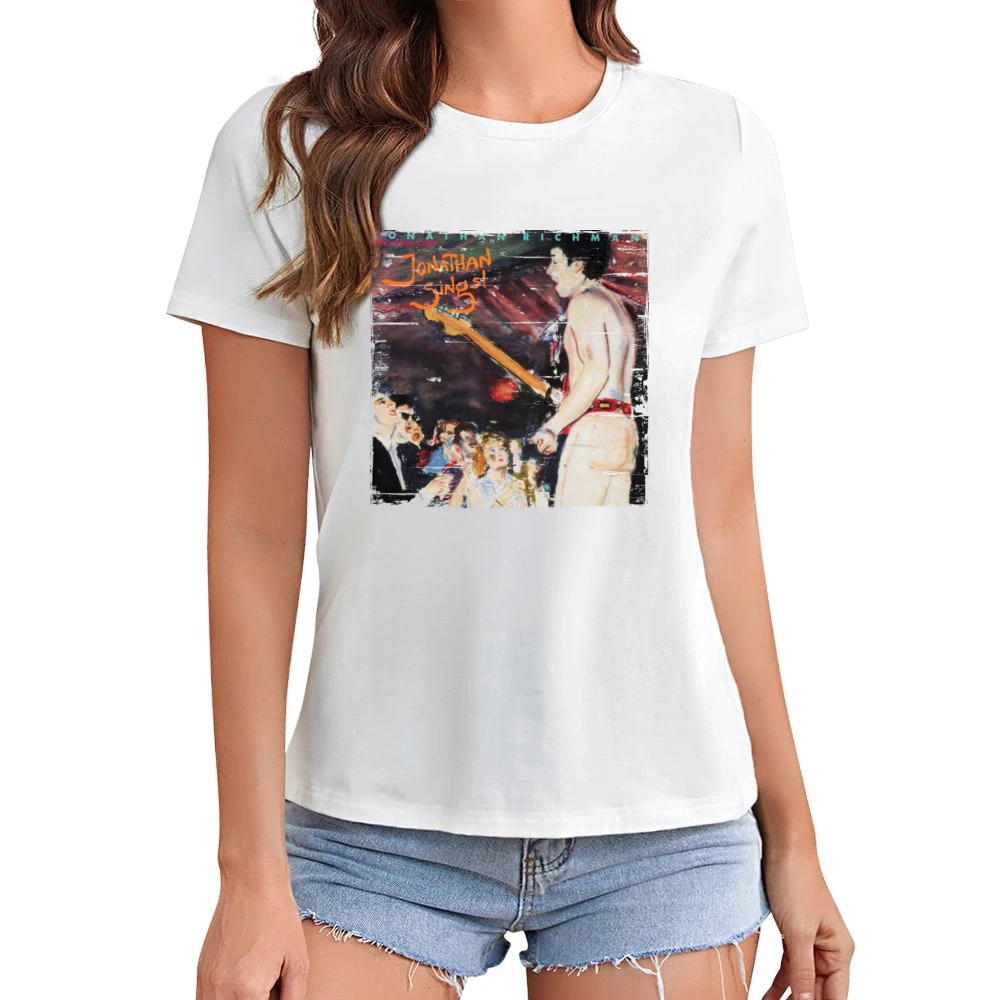 Jonathan Richman Jonathan Sings Album Cover Distressed Image Asian Size Women Ladies T-shirt