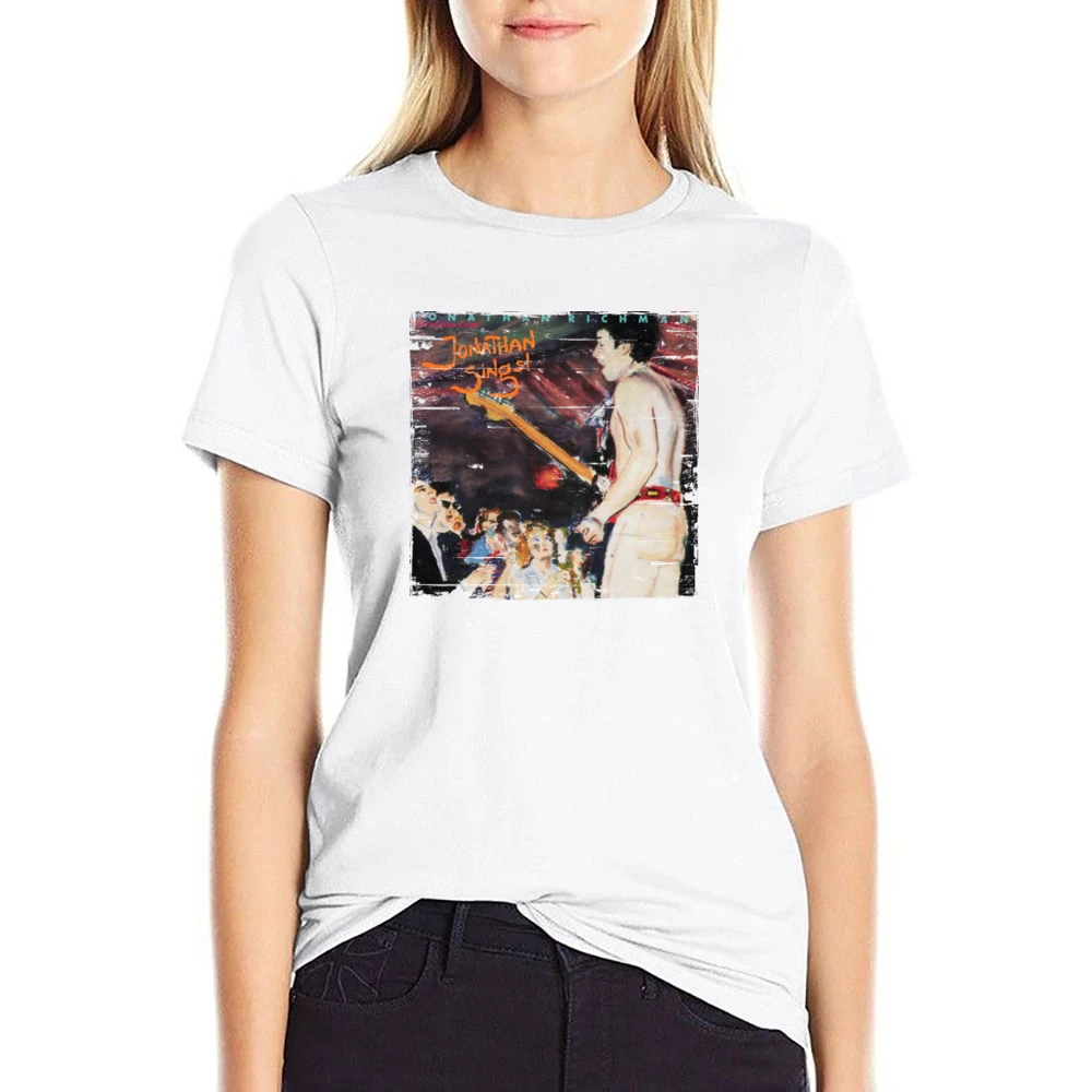 Jonathan Richman Jonathan Sings Album Cover Distressed Image US Size Women Ladies T-shirt