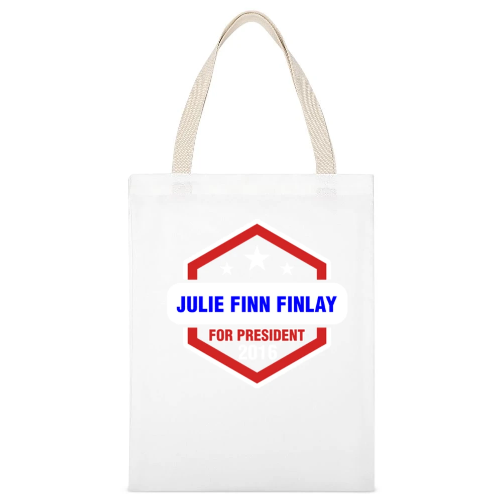 Julie Finn Finlay For President 2016 CSI TV Show White Canvas Tote Shopping Bag