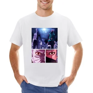 Kakashi hatake Obito Uchiha 2 sharingan eyes kamui Naruto shippuden a Asian Size Men T-Shirt