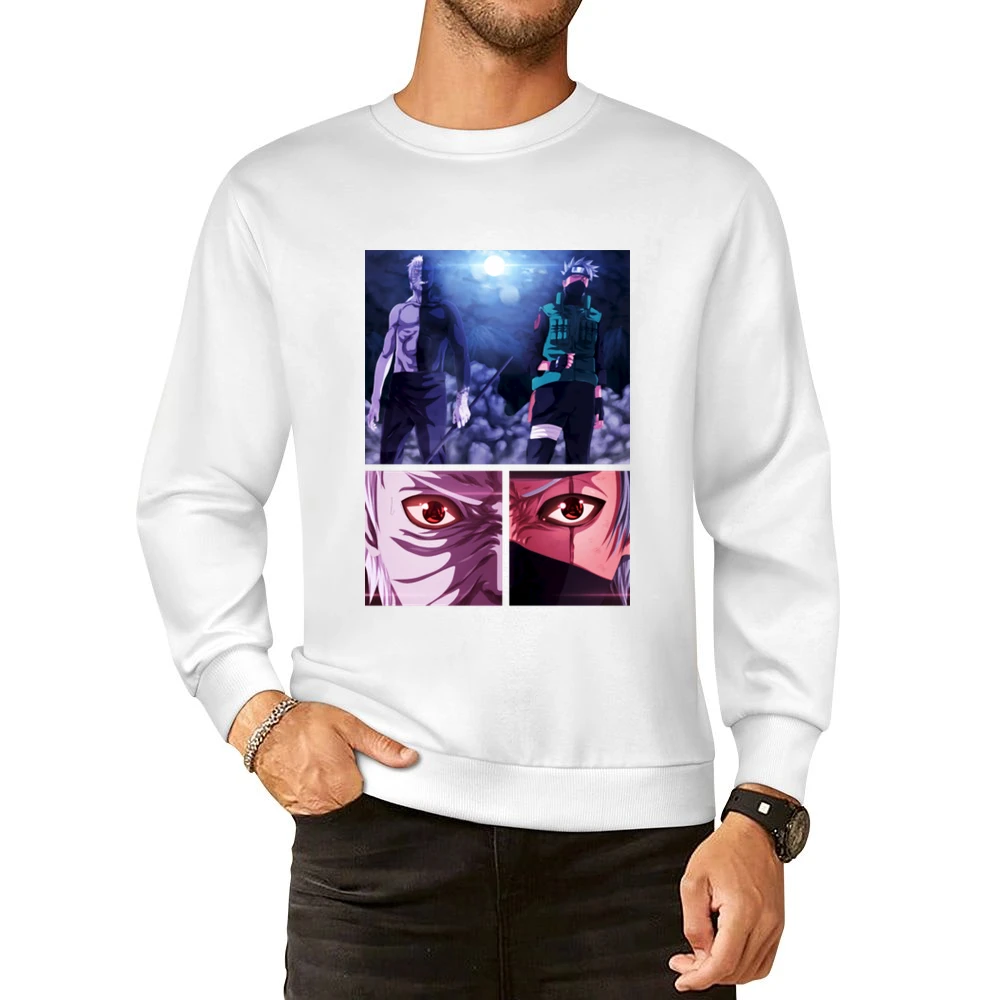 Kakashi hatake Obito Uchiha 2 sharingan eyes kamui Naruto shippuden a European Size Pullover Sweater